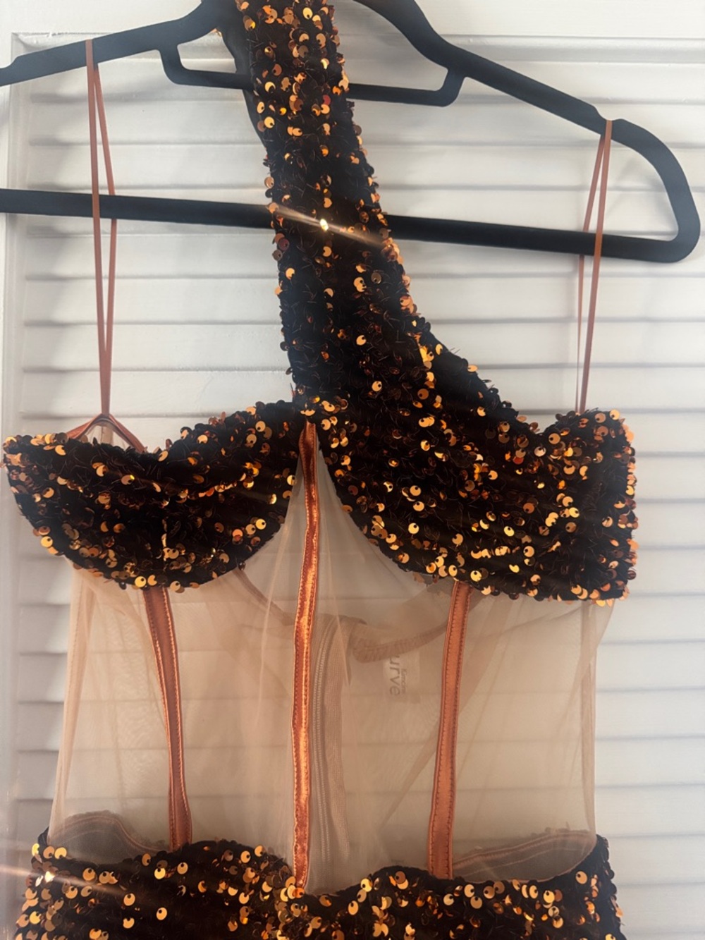 KIMCINE Copper Sequin Party Dress - Picture 4 of 5